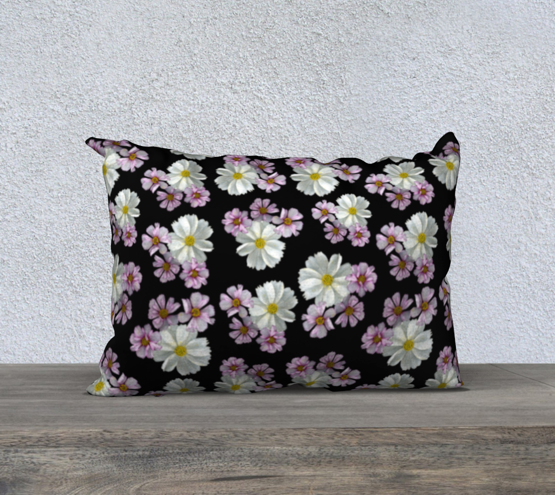 Aperçu de 20x14 Pillow Case * Abstract Floral Pillow Cover * Linen*Canvas*Velveteen Decorative Pillows * Pink Purple White Cosmos Blossoms