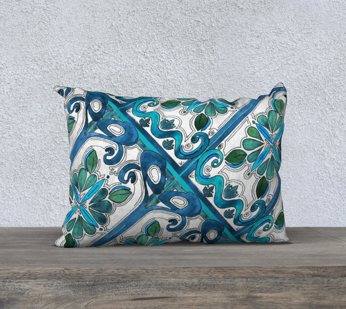 Turquoise Art Nouveau II 20inX14in Pillow Case preview