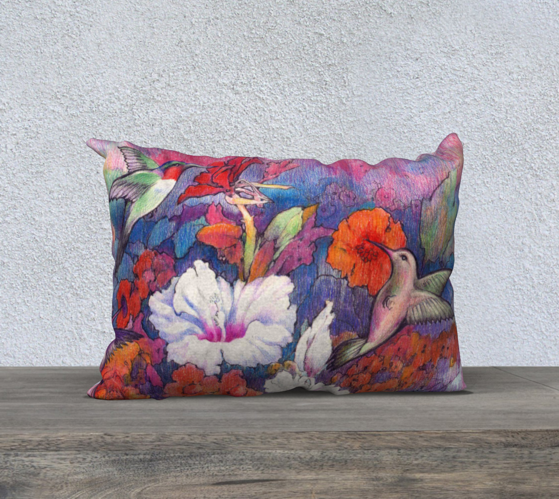 Suzanne"s hummingbird pillow case 20x14 preview #2