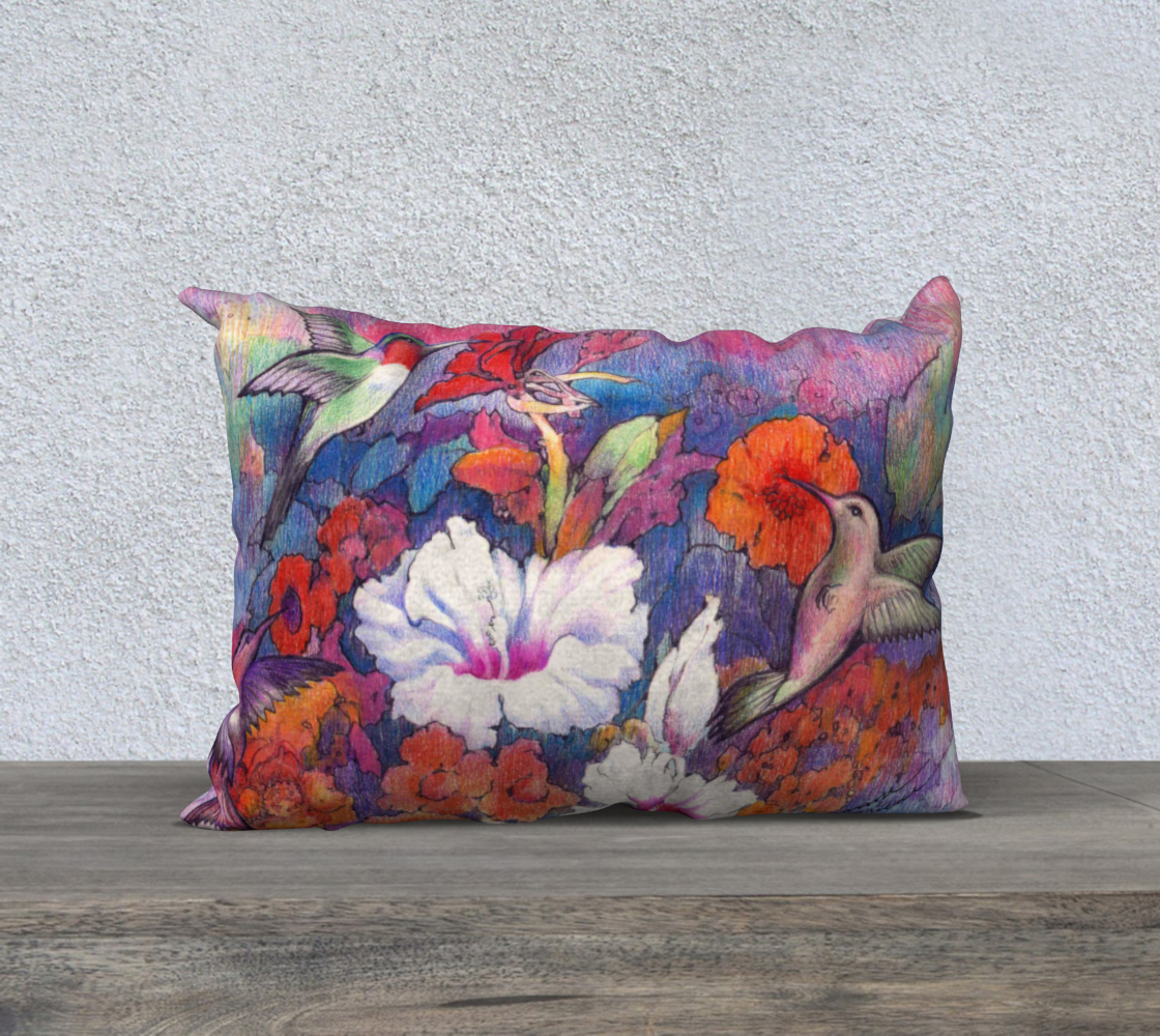 Suzanne"s hummingbird pillow case 20x14 preview