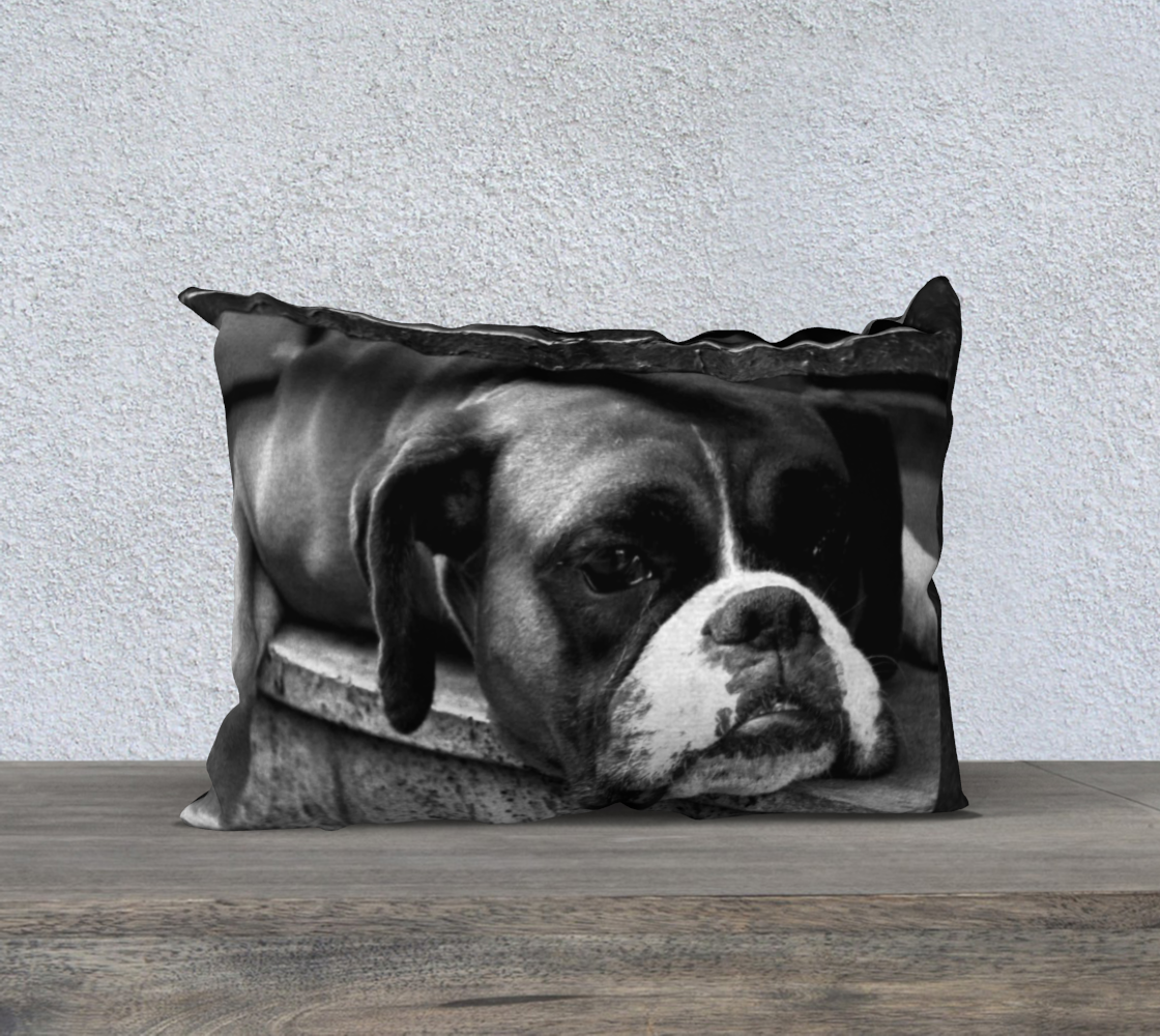 Boxer Dog On Windowsill 20x14 Pillow Case preview