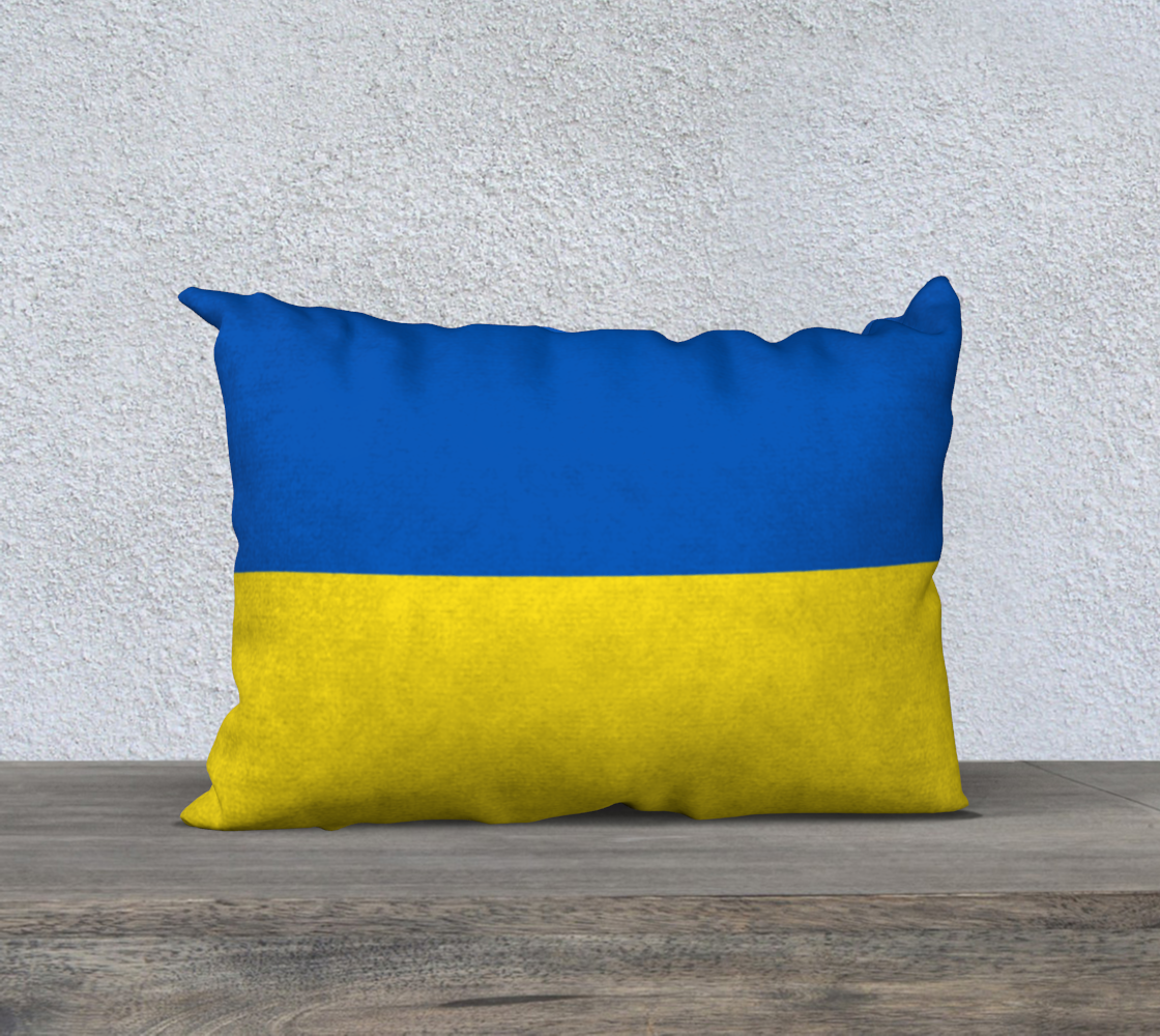 Aperçu de Flag of Ukraine in Blue Yellow Pillow Case 20x14, AWSSG
