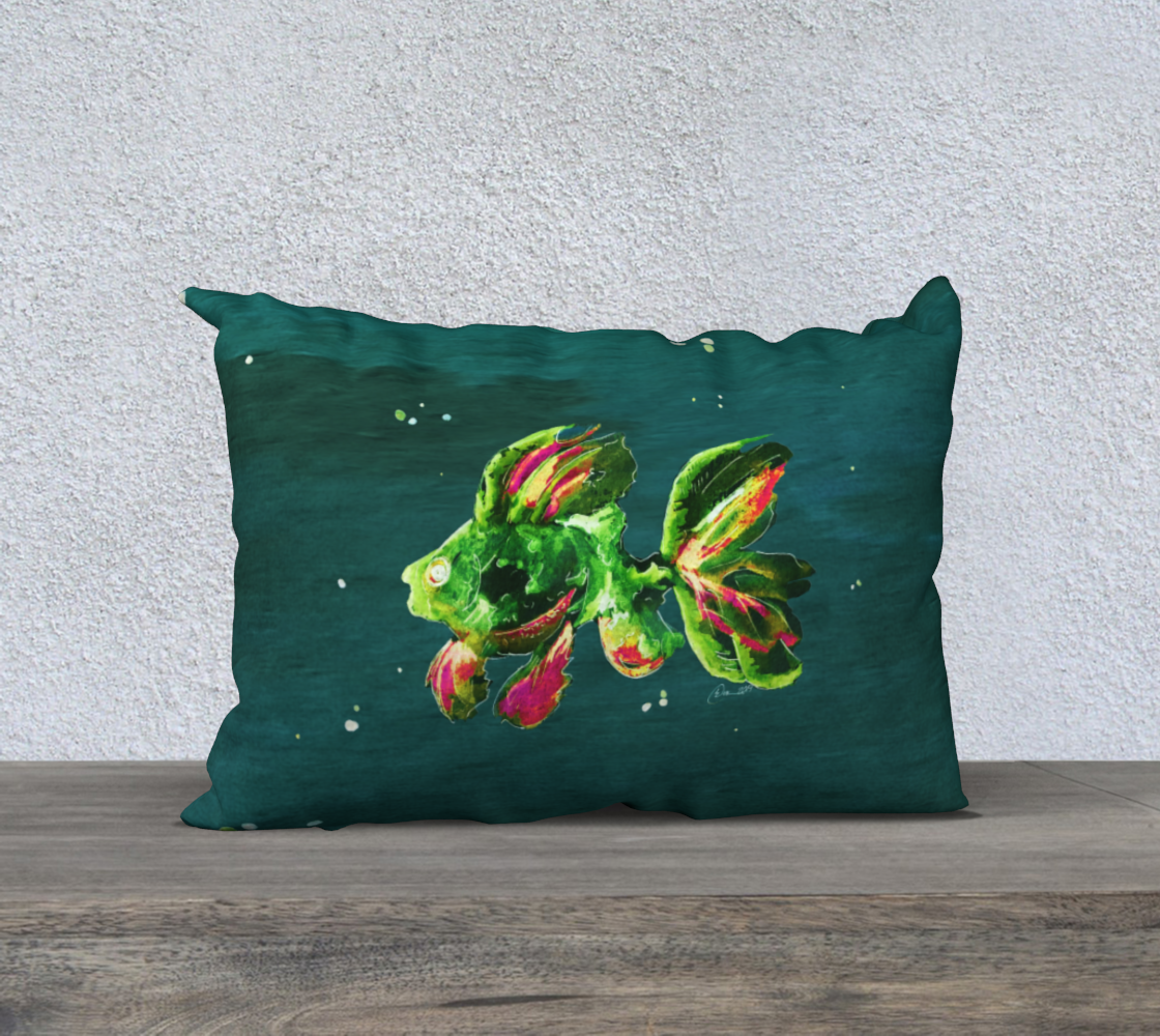Green Goldfish SIG Mirrored 20inX14in Pillow Case preview