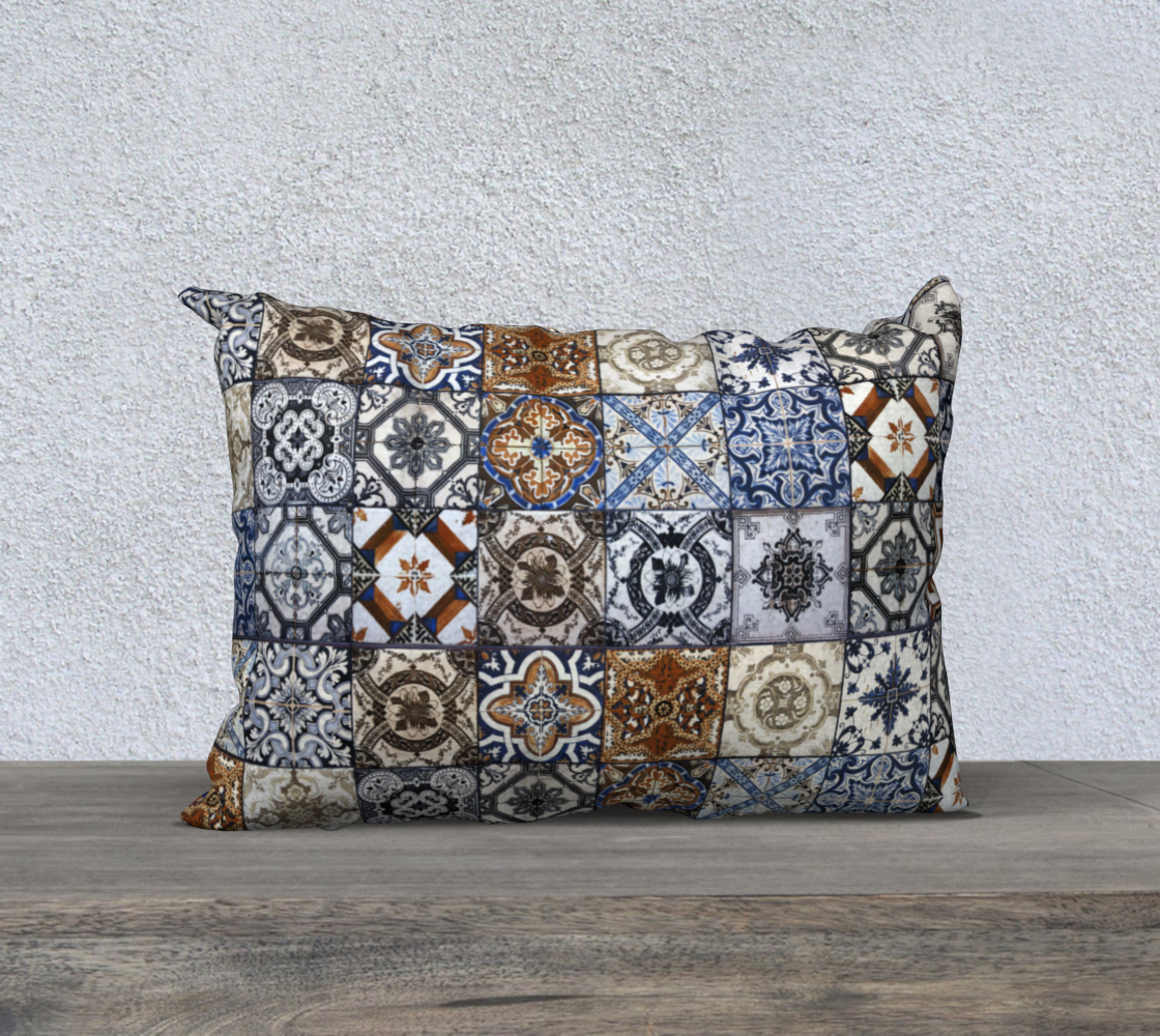 Old Mexican Talavera Tile Brown Blue preview #1