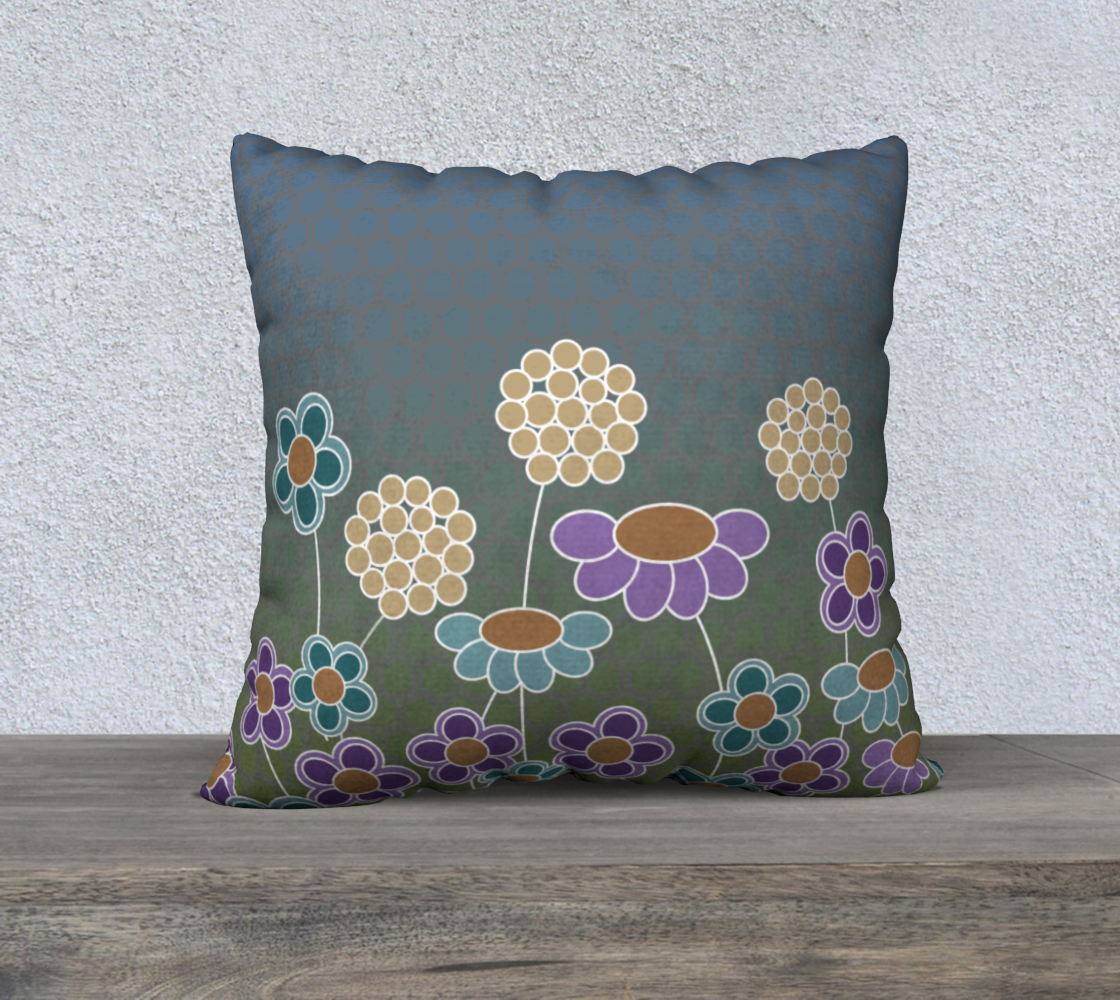 Circle Flowers Panel in Earthy Colors Pillow 22 190302C preview