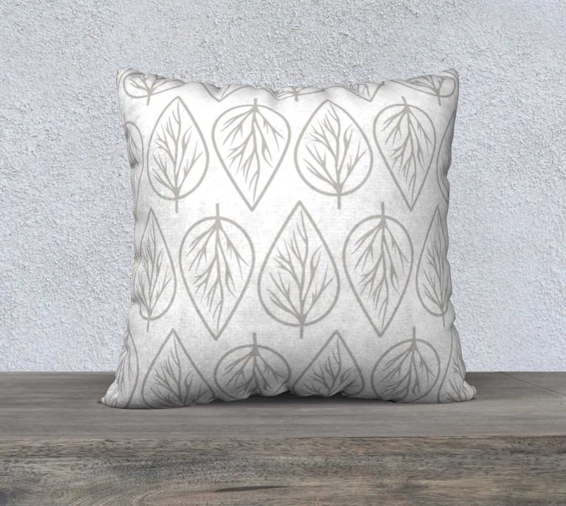Leaves Repeat on White  Pillow 22 190308C preview