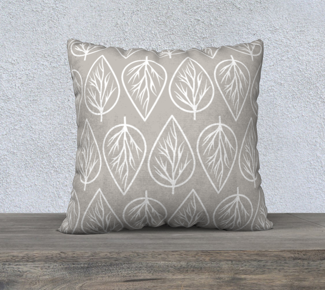 Leaves Repeat on Beige Pillow 22 190308D preview