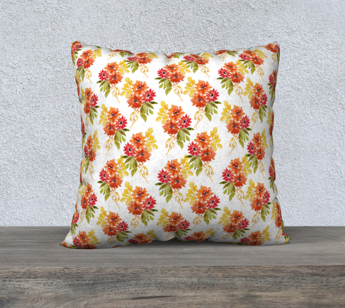 Aperçu de Dahlia Fall Floral Pillow Cover #1