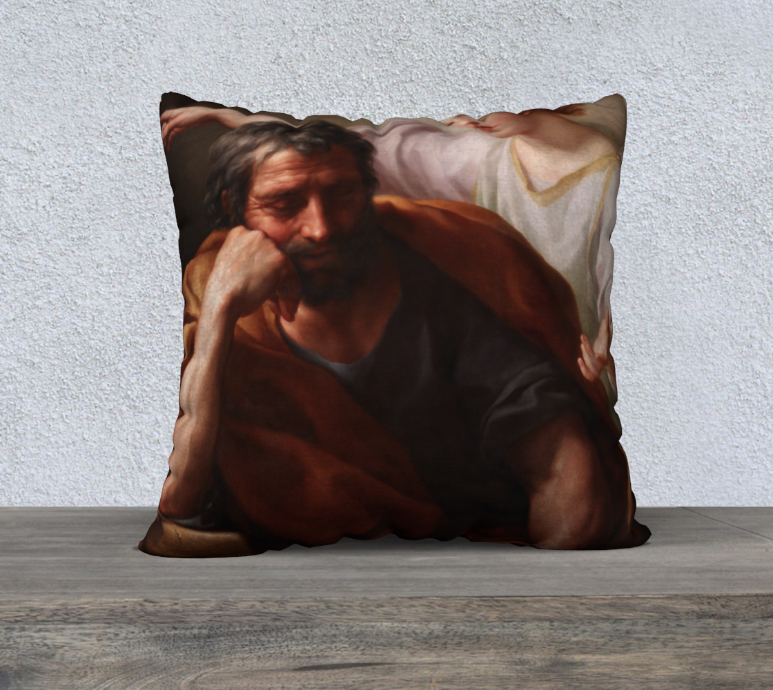 The Dream of St. Joseph by Anton Raphael Mengs 22x22 Inch Pillow Case preview