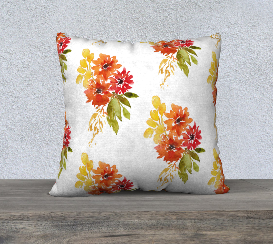 Aperçu de Dahlia Fall Floral Pillow Cover #2