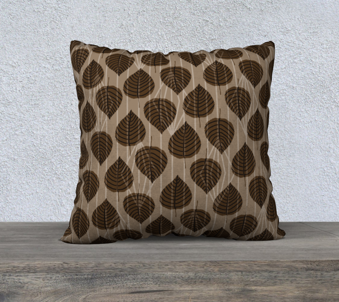 Taupe Brown Leaves and Diamond Geometric preview #2