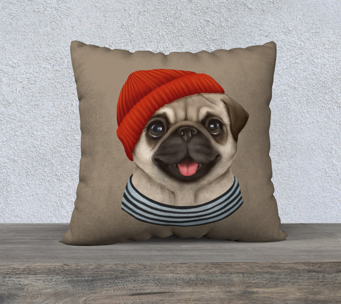 Pug in red hat Miniature #2