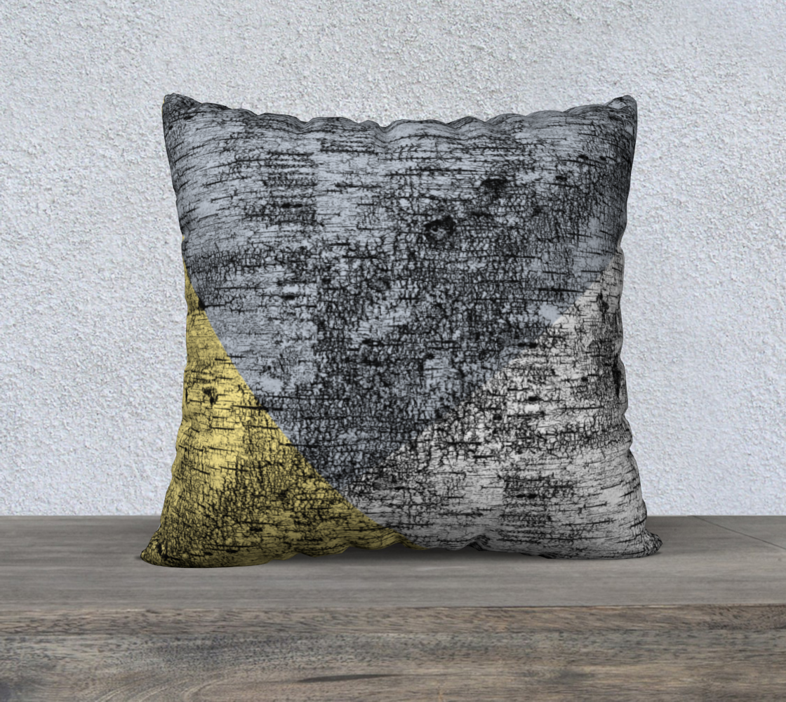 Birch Tree Bark Pattern Yellow Grey Black preview #2