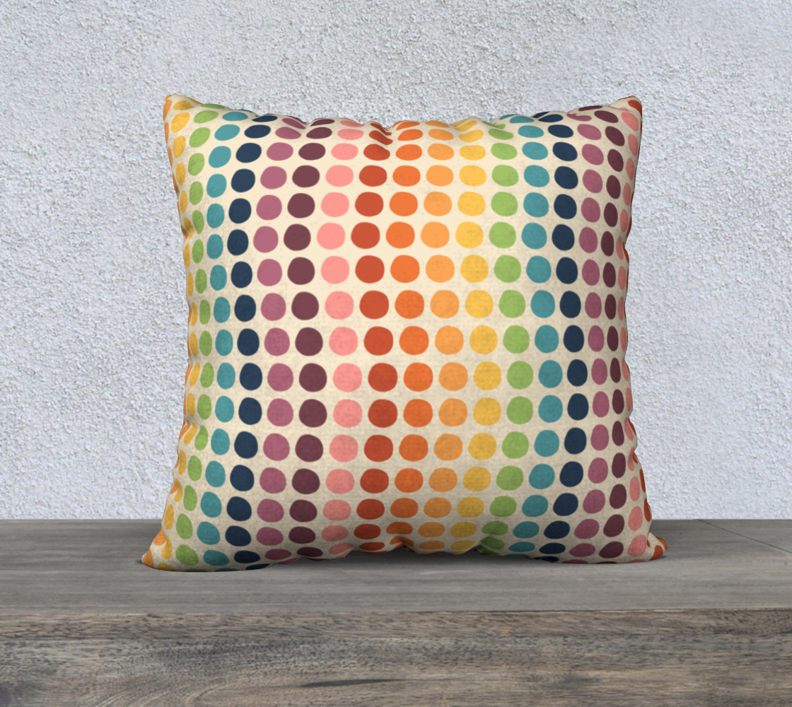 Aperçu de Wacky Wavy Rainbow Dots Throw Pillow Cover- 22"
