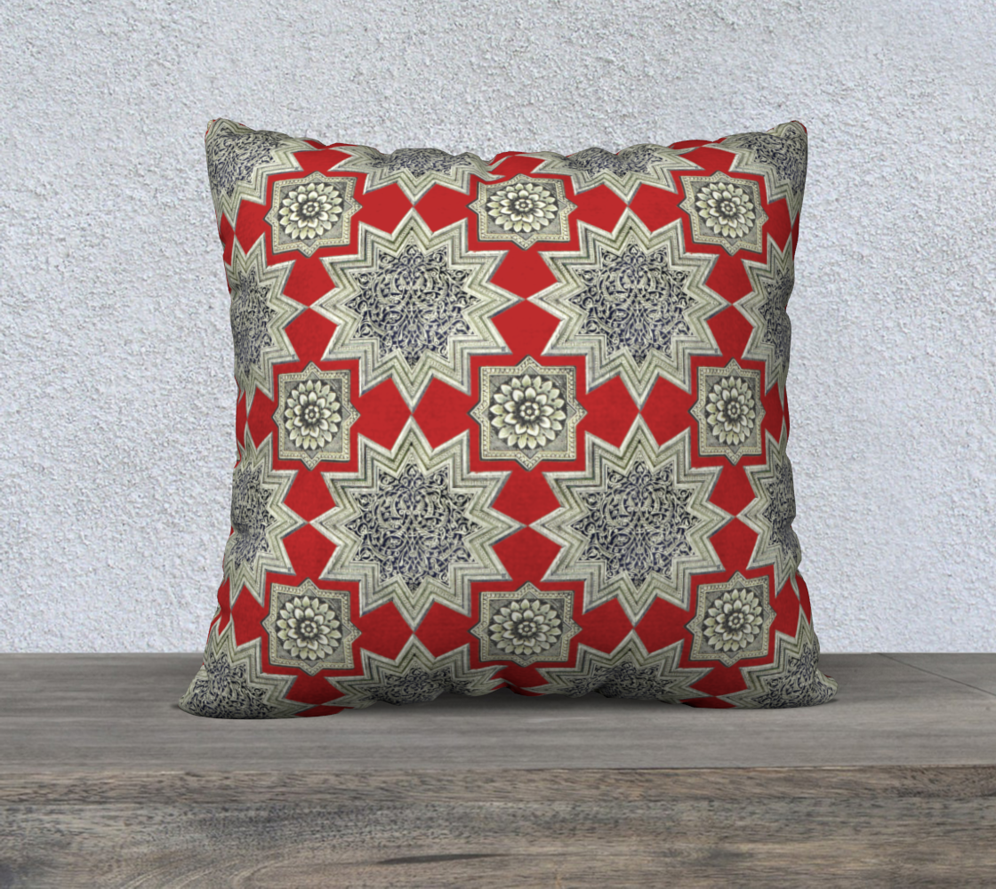 Ornate Star & Rosette Pattern Red 22 preview #2
