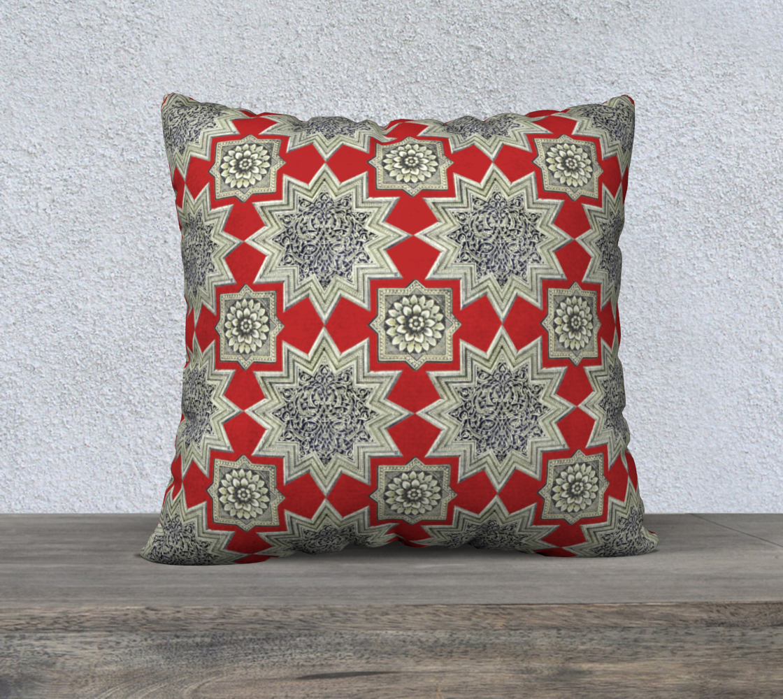 Ornate Star & Rosette Pattern Red 22 preview