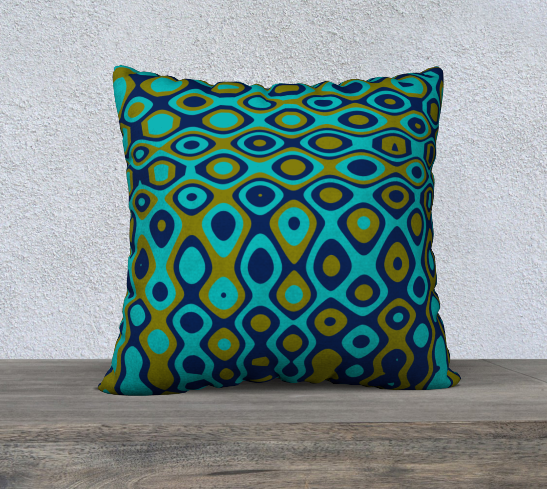 Aperçu de Drippy Teal and Olive Pillow Cover