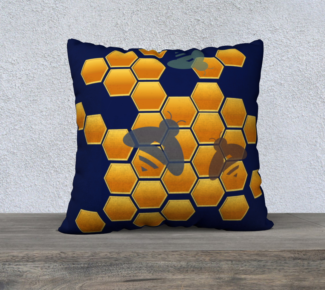 Aperçu de Honey Bees on Honeycomb Graphic Nature