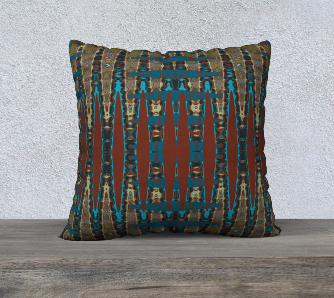 Southwestern Mosaic Millefiori Abstract Teal Rust preview