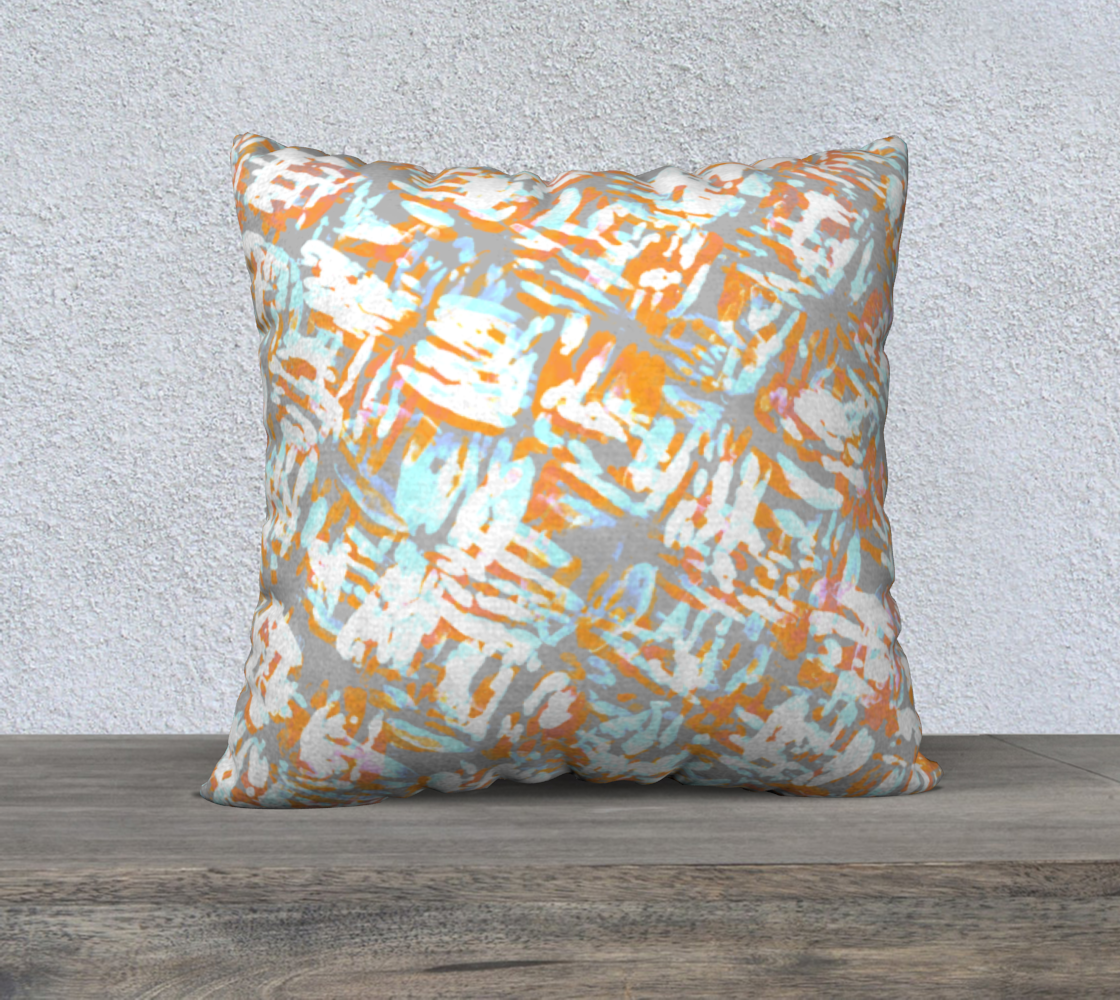 Brush Strokes Abstract Orange Turquoise White Grey preview