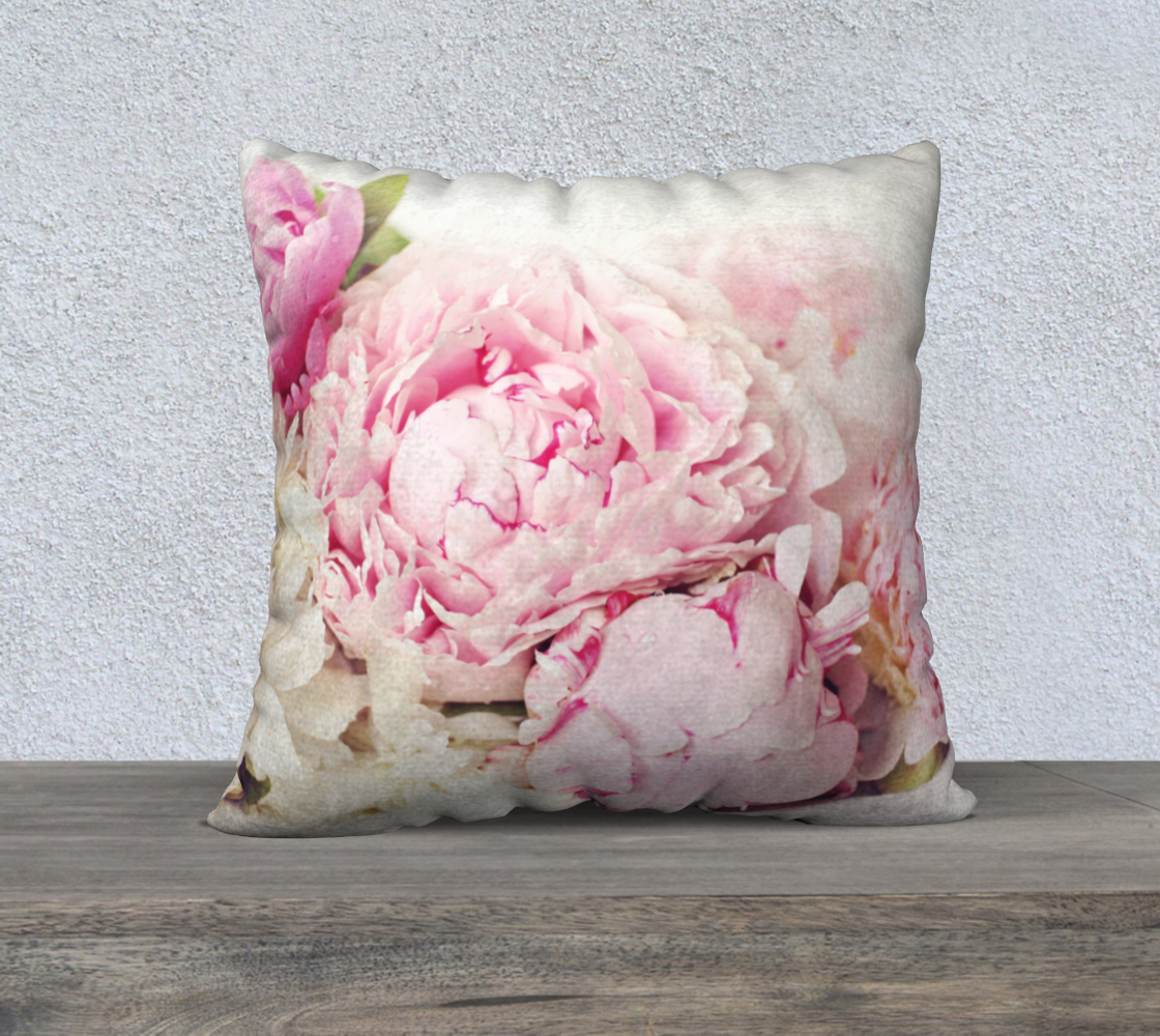 peonies on white 22x22 preview
