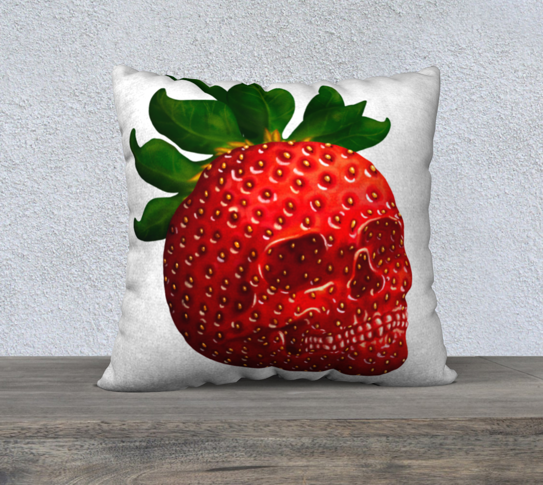 Strawberry Skull 22x22 Pillow Case preview