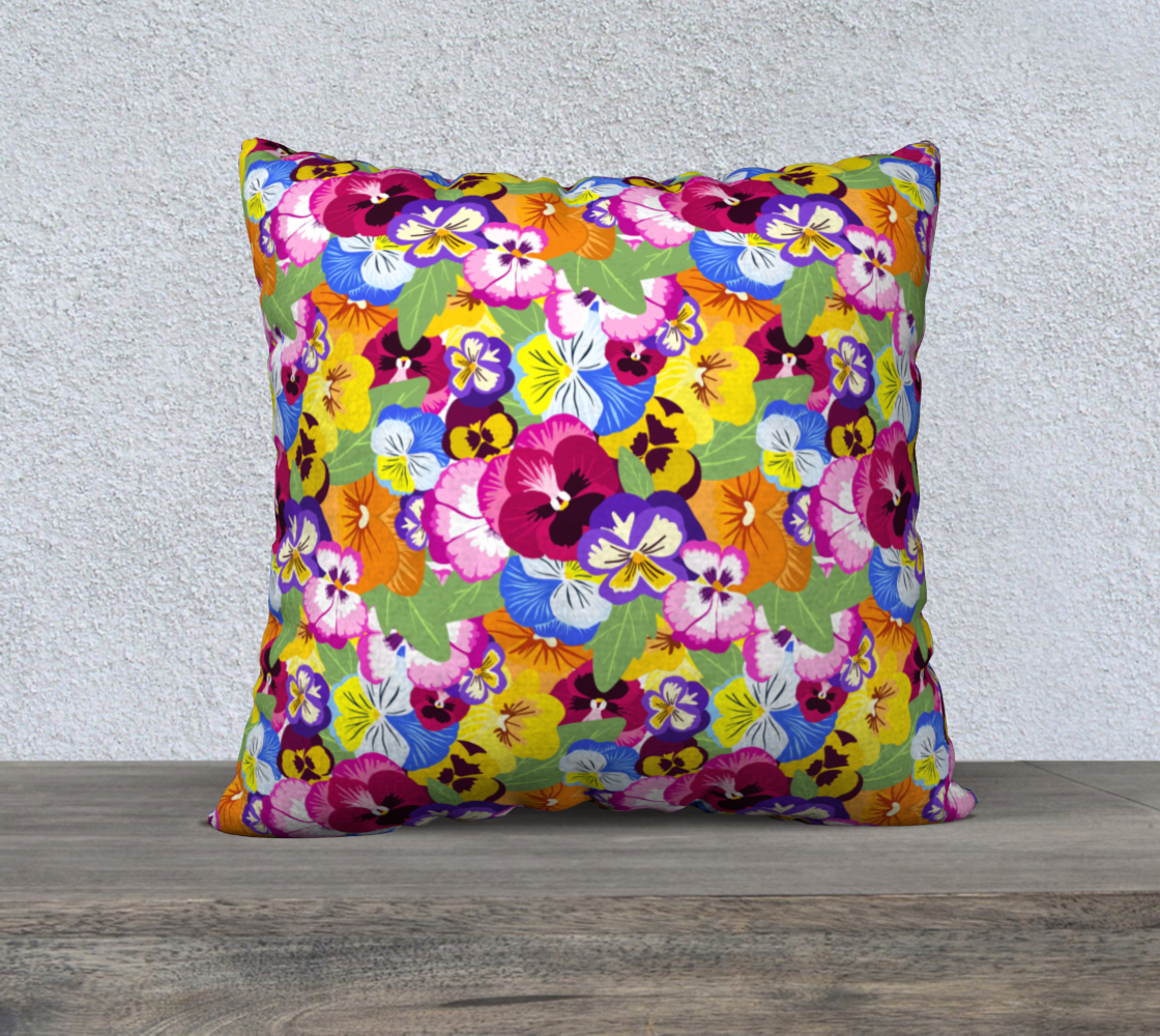 Pansies 22x22 Pillow Case preview #2