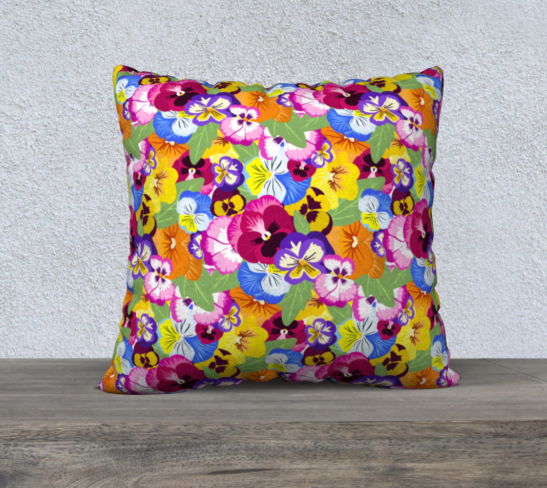 Pansies 22x22 Pillow Case preview