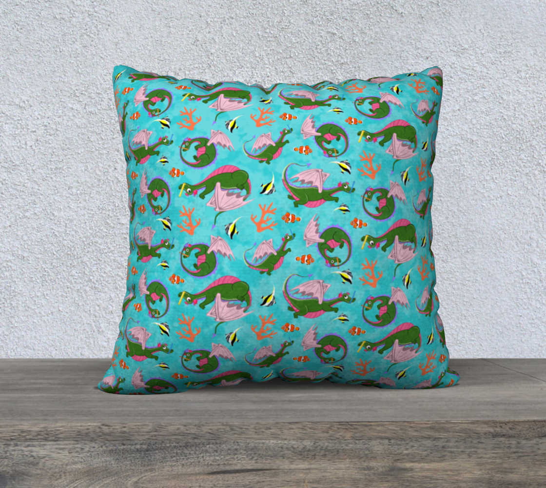 Snorkelling Dragons 22x22 Pillow Case preview
