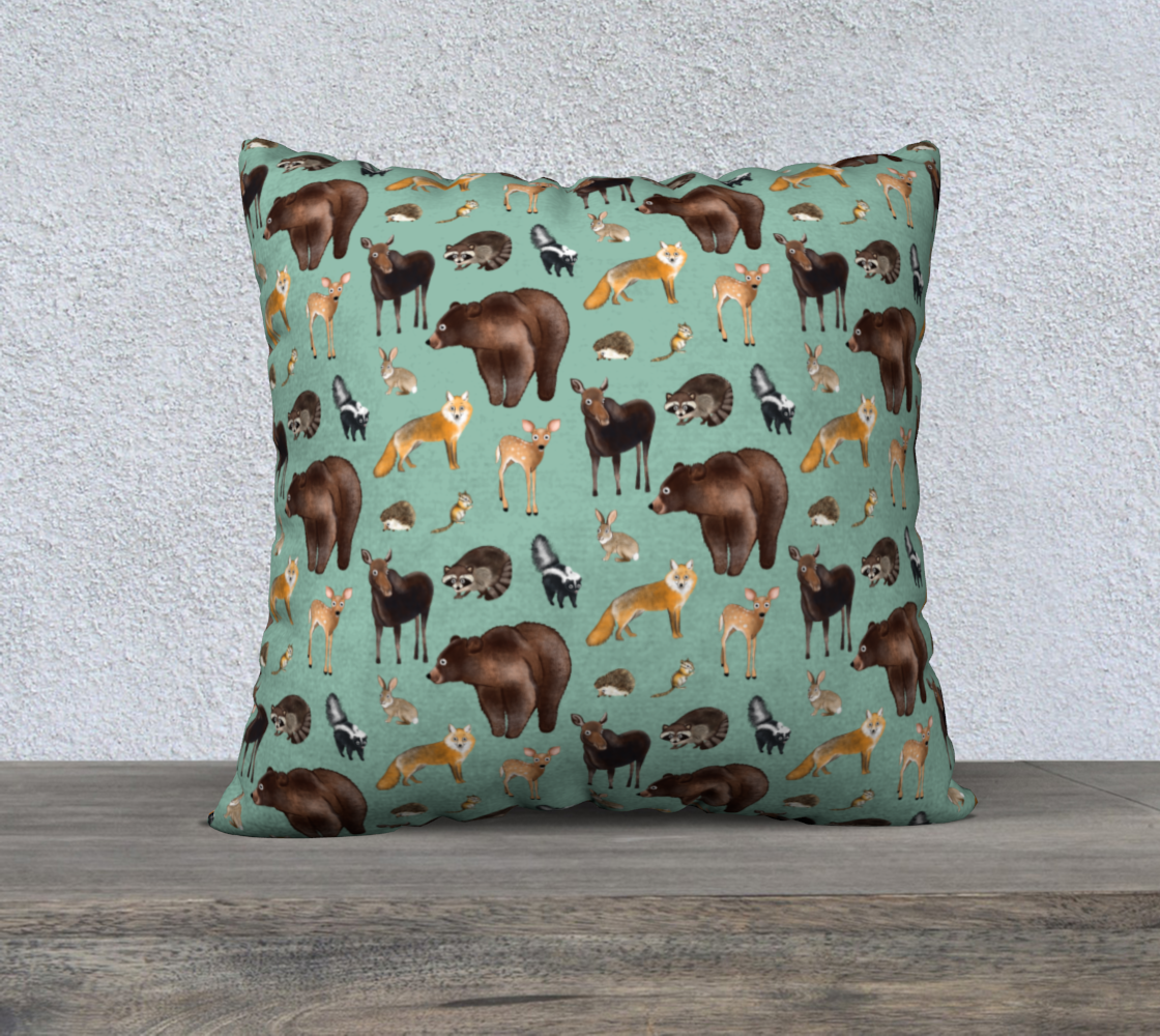 Woodland Creatures 22x22 Pillow Case preview