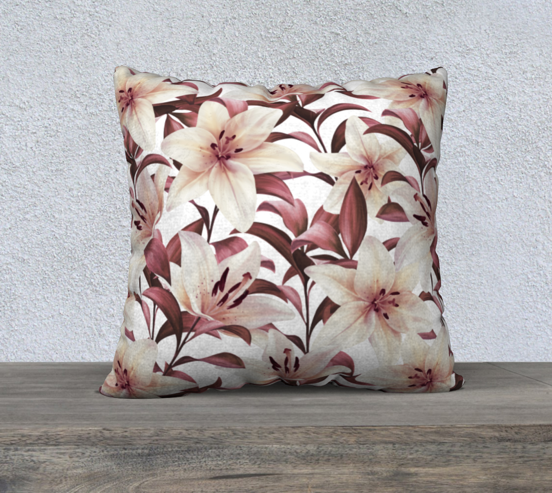 Lilies on white. Floral pattern preview