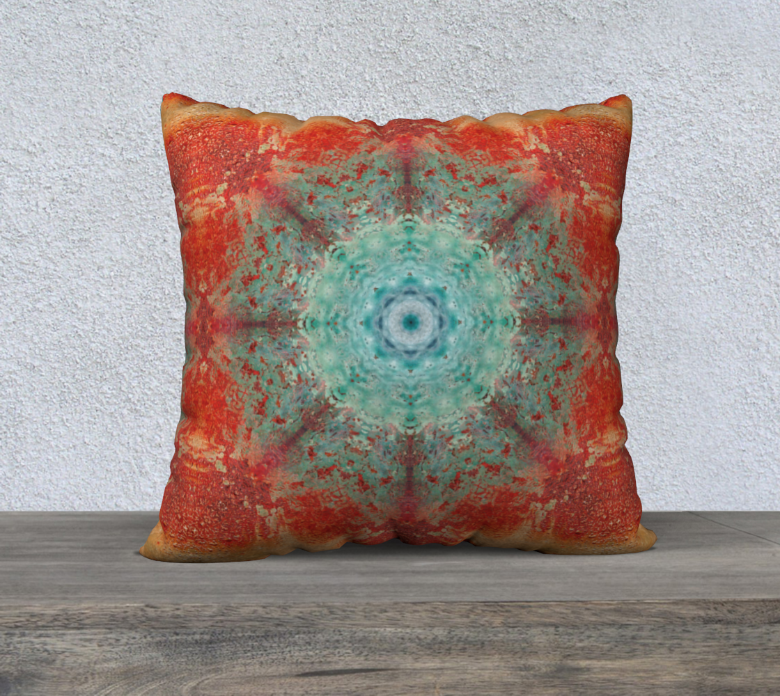 Turquoise Orange Ornate Mandala Abstract preview