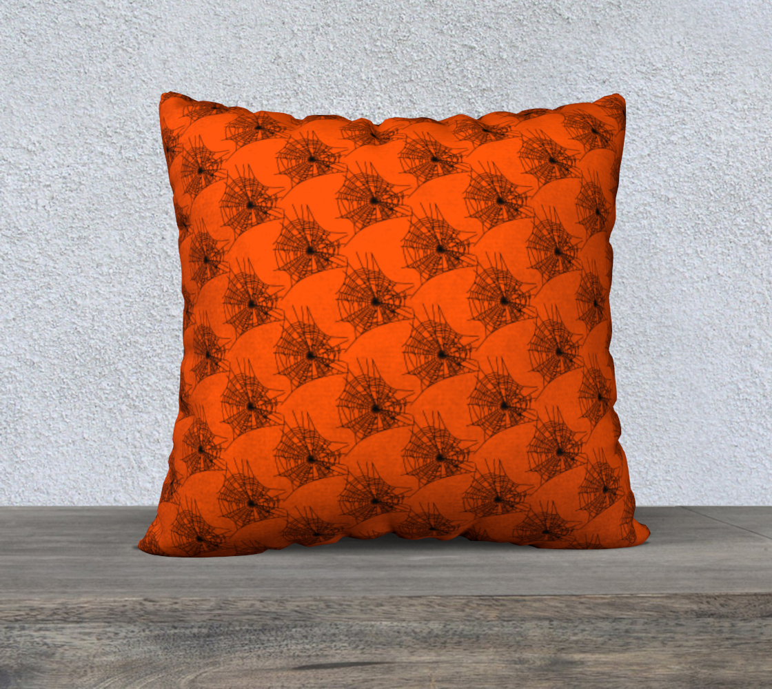 Orange Spider Web Pillow 22x22 preview