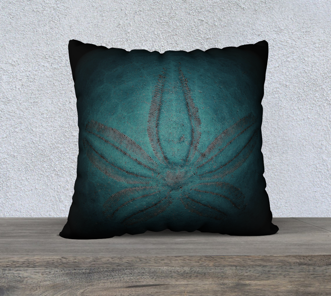 Aperçu de 22x22 Pillow Case * Abstract Beach Pillow Covers * Linen*Canvas*Velveteen Decorative Pillows * Beach Lover Design * Blue Sand Dollar Seashell #2