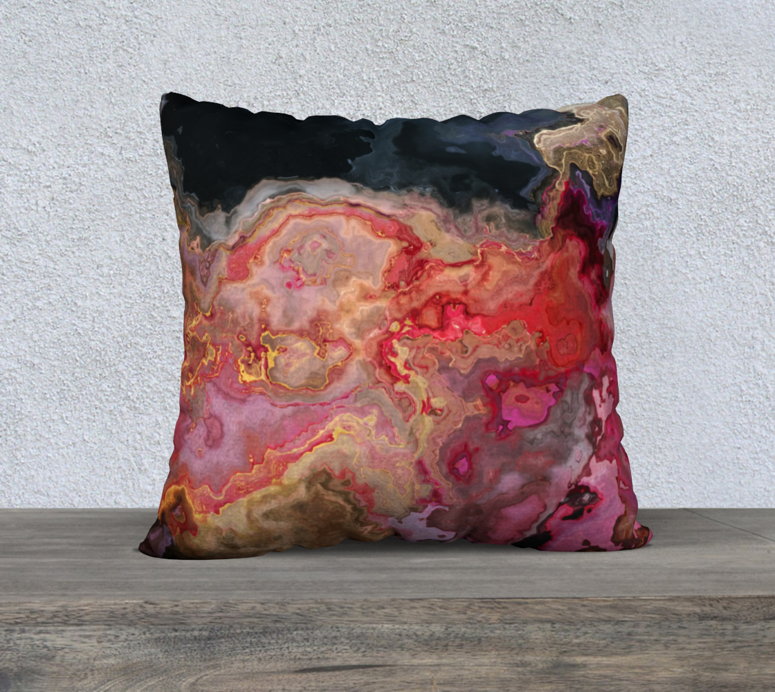 marble black red pillow preview