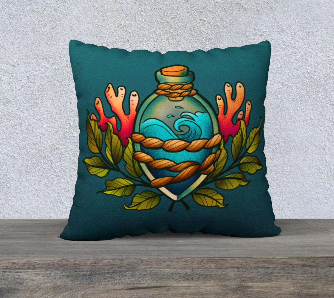 The Ocean in a Bottle 22x22 Pillow Case preview