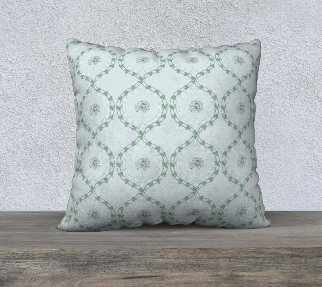 ogee floral blue pillow preview