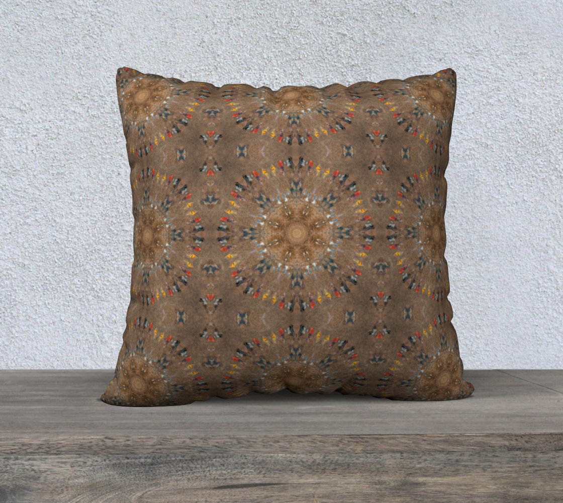 Red Blue Yellow Tan Mandala Tile preview #2