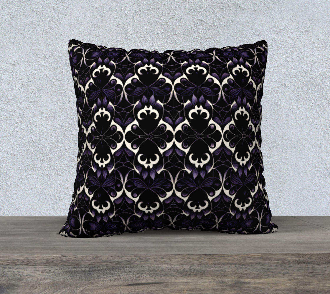 Black and Purple Gothic Pattern #5 | 22 x 22 Velveteen Pillowcase preview