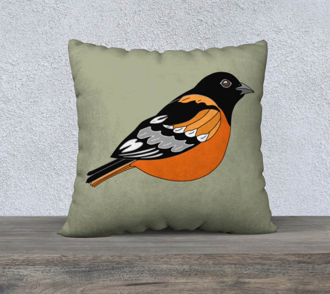 Baltimore Oriole Bird Graphic on Sage Green preview