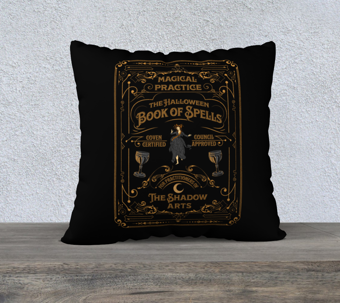 The Halloween Book of Spells | 22 Inch Velveteen Goth Pillowcase preview