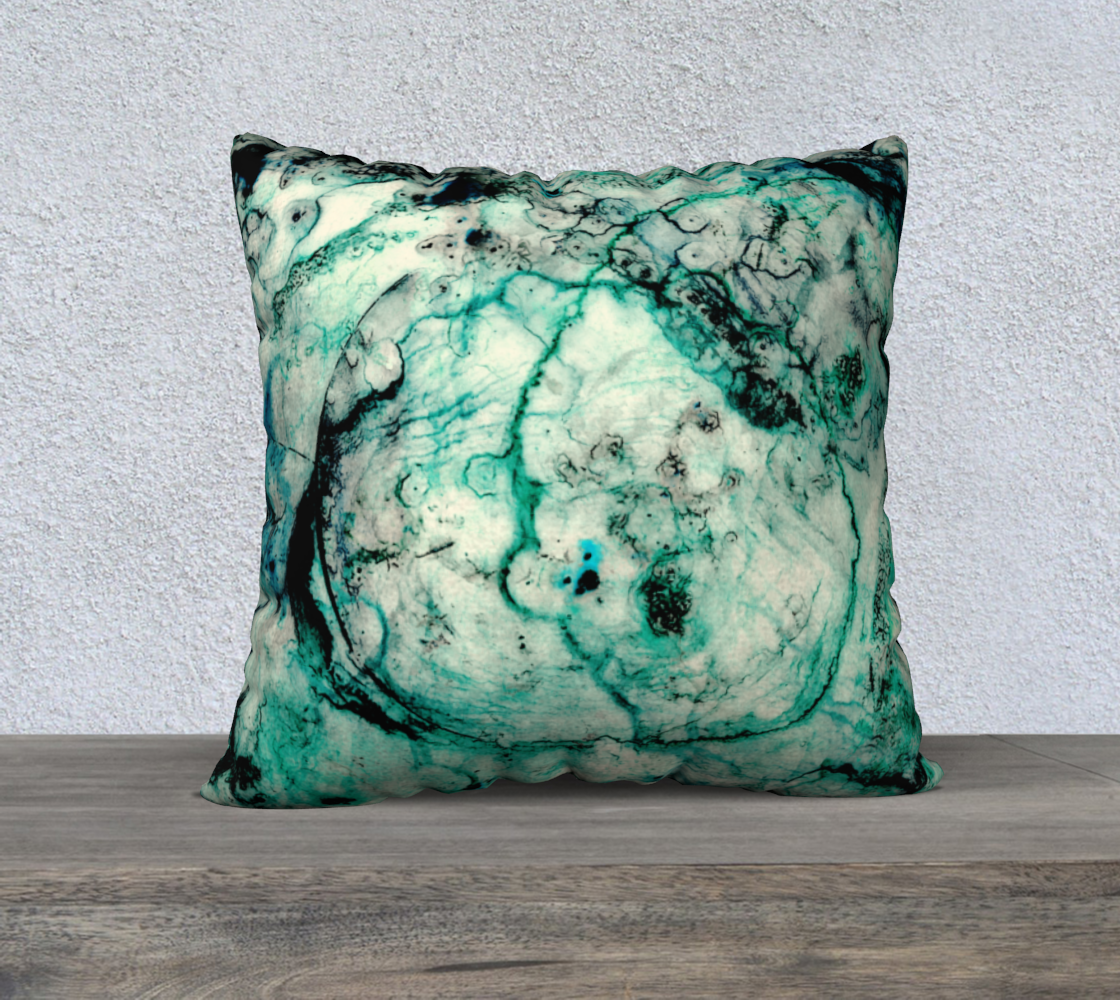 Marble Abstract Organic Pattern Teal Blue Green Black Miniature #3