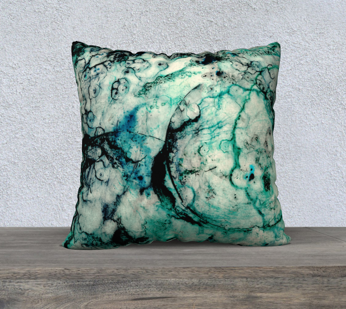 Marble Abstract Organic Pattern Teal Blue Green Black Miniature #2
