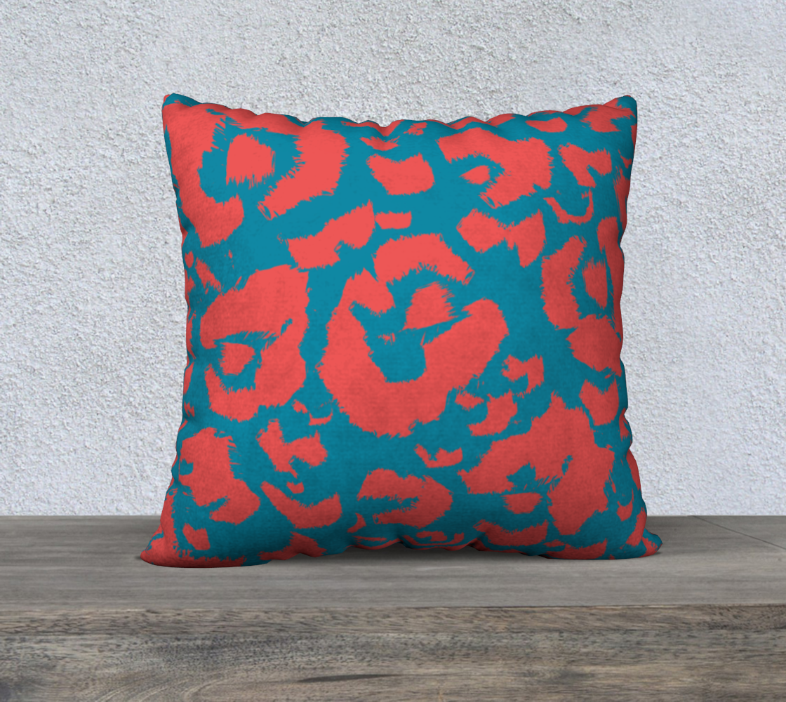 Animal Print Coral Red Teal Modern preview
