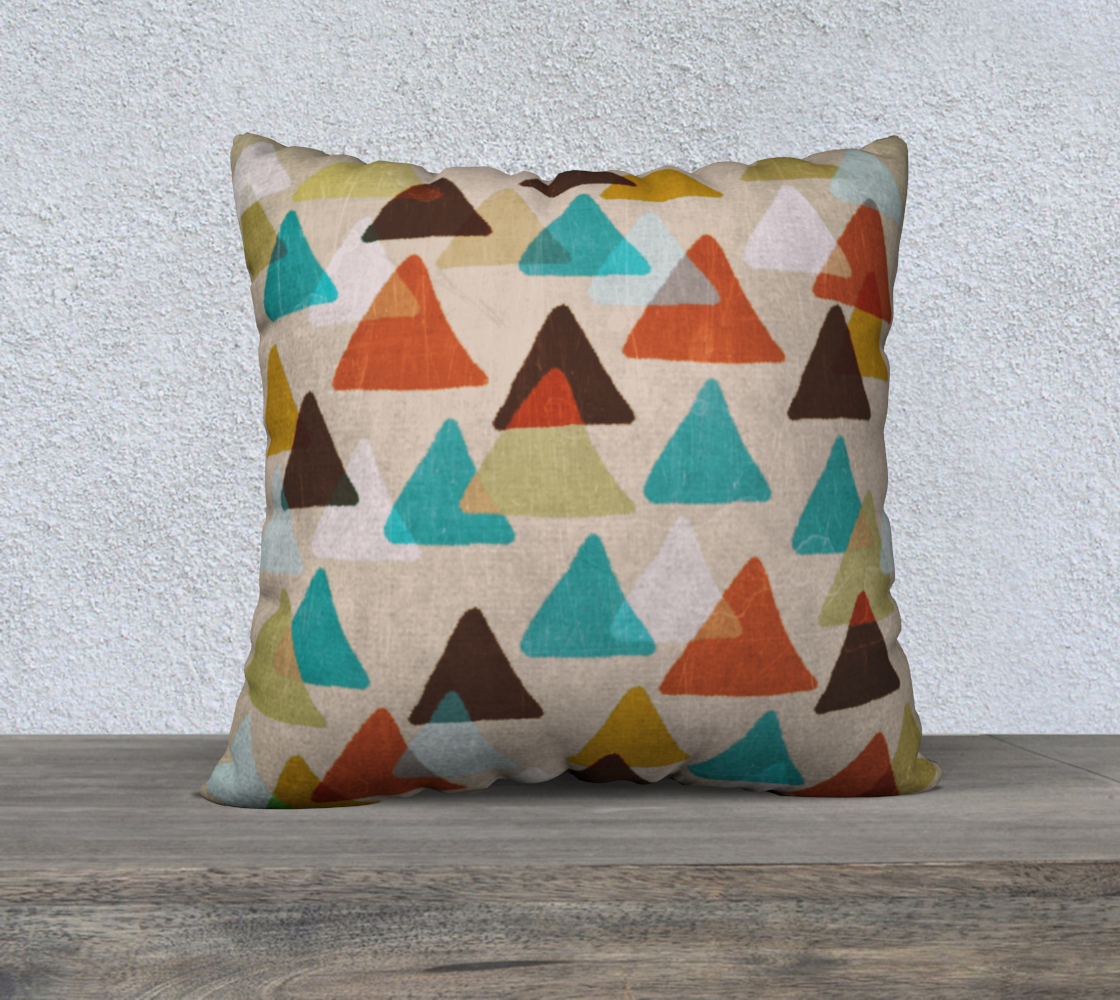 Distressed Retro Triangles Orange Teal Brown Green preview
