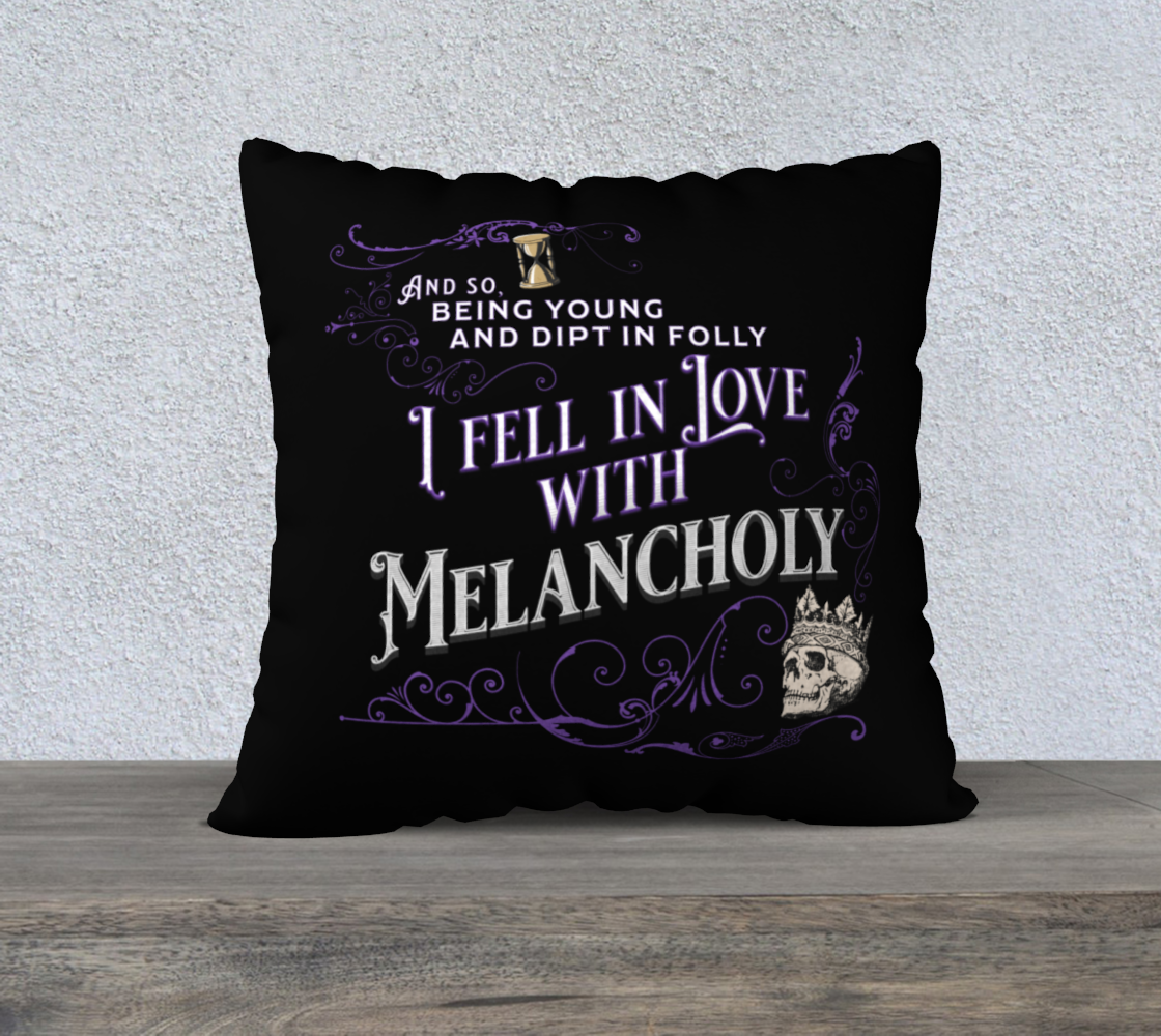 I Fell in Love with Melancholy | 22x22 Velveteen Goth Pillowcase preview