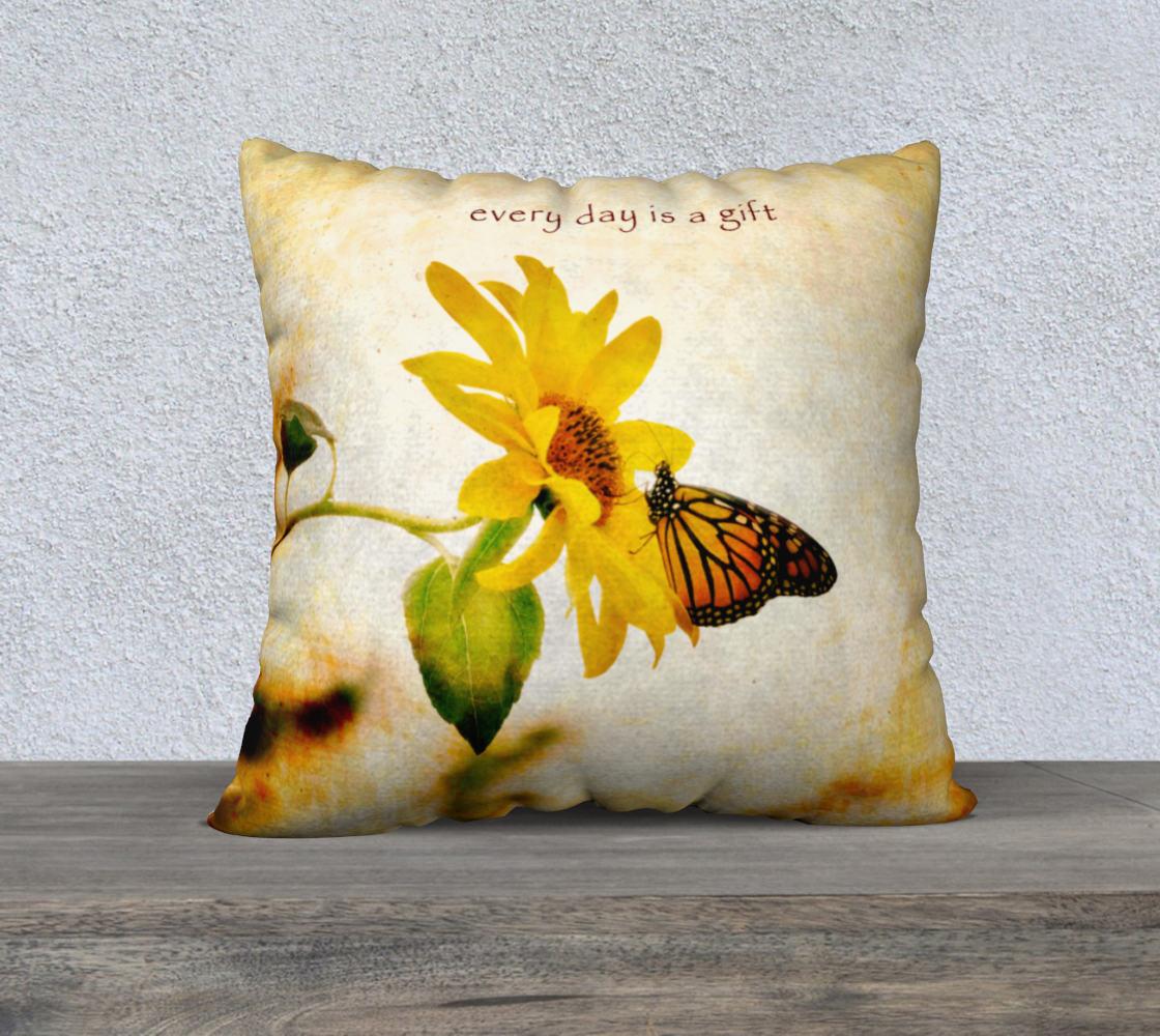 Aperçu de Monarch Butterfly Yellow Flower Mandala Positive Words