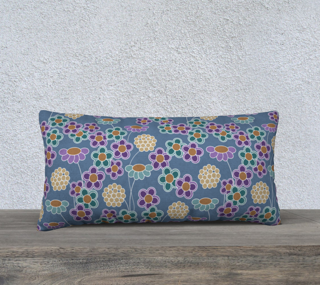 Circle Flowers in Earthy Colors Pillow 24X12 190302B preview