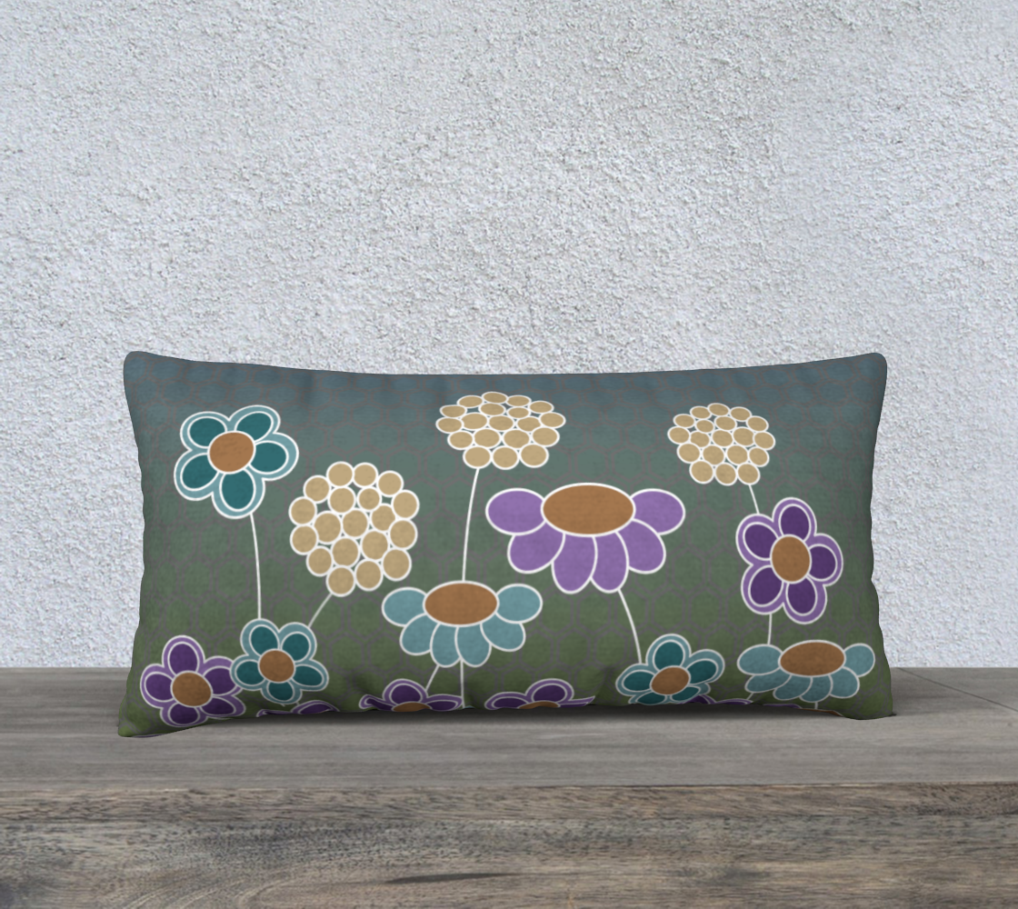 Circle Flowers Panel in Earthy Colors Pillow 24X12 190302C preview #1