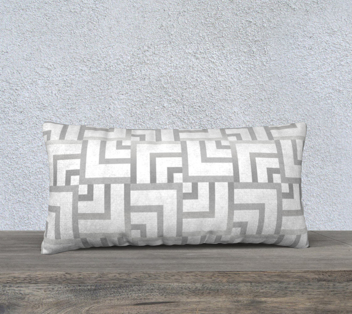 White and Silver Squares 24" x 24" Pillow Case preview #1